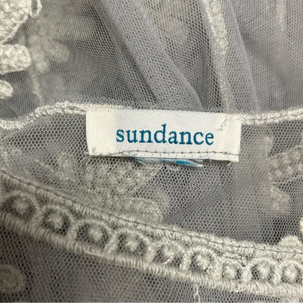 Sundance Antiqued White Lace Sheer SW Prairie Coastal Western Cowgirl Dress S - Picture 10 of 10